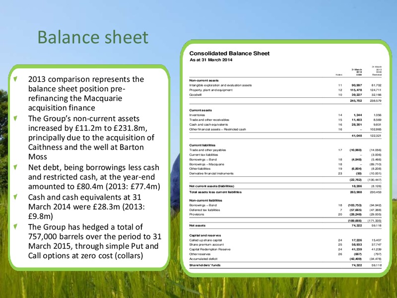 Preliminary Audited Results 2014 – Igas Energy Plc – slide 7