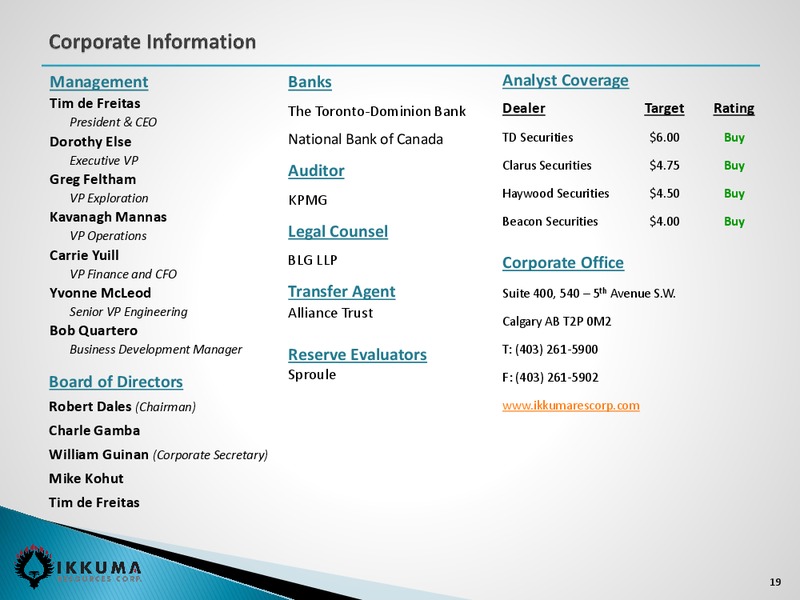 Investor Presentation – Ikkuma Resources Corp – slide 18