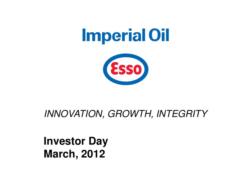 Investor Day – Imperial Oil Limited – slide 1