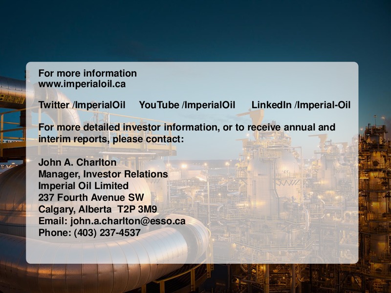 APRIL 2014 INVESTOR DAYS – Imperial Oil Limited – slide 79