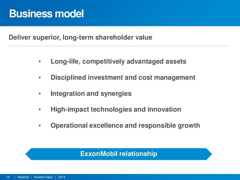 INVESTOR DAYS – Imperial Oil Limited – slide 13