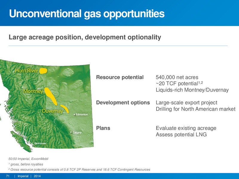 INVESTOR PRESENTATION – Imperial Oil Limited – slide 70