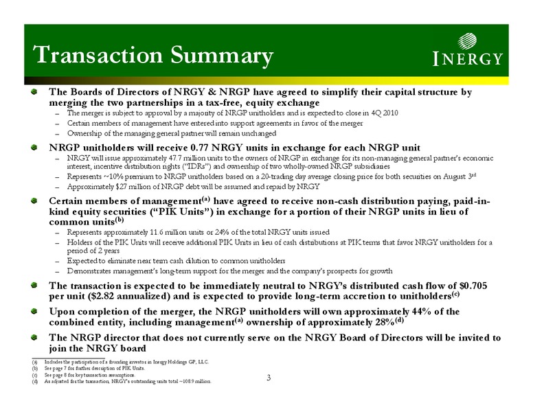 INVESTOR PRESENTATION – Inergy, L.P. – slide 2