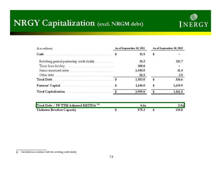 2012 ANALYST CONFERENCE – Inergy, L.P. – slide 73