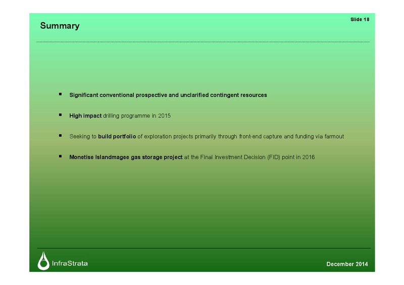 ANALYST MEETING – Infrastrata Plc – slide 17