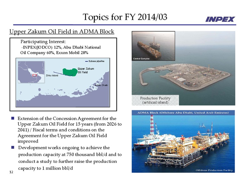 FINANCIAL RESULTS – Inpex Corp – slide 12