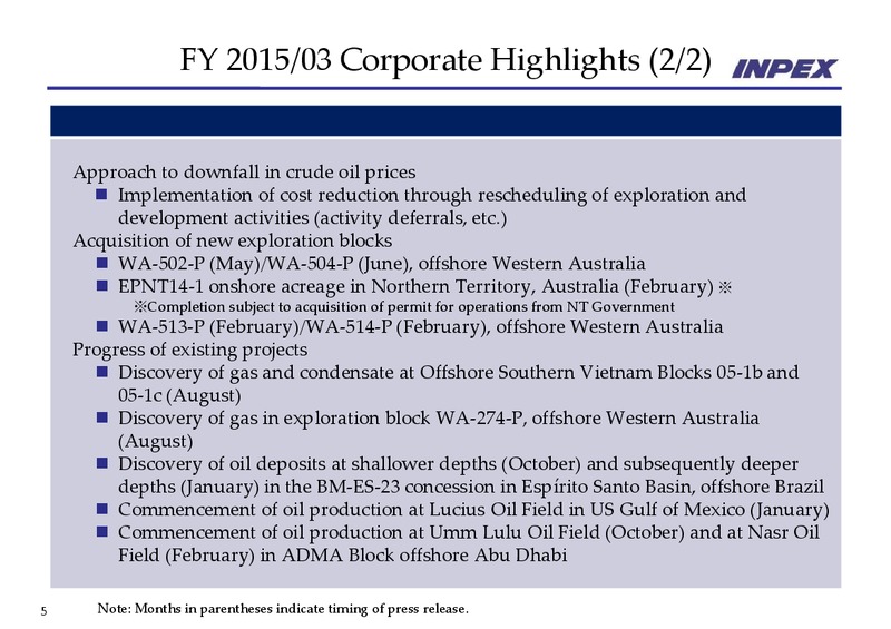 Financial Results Year End – Inpex Corp – slide 5