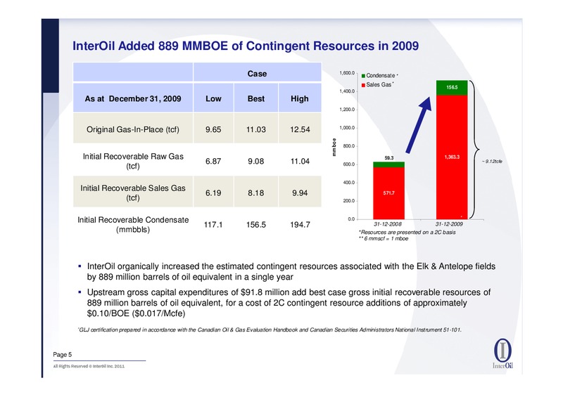 JANUARY 2011 CORPORATE PRESENTATION – Interoil Corporation – slide 4