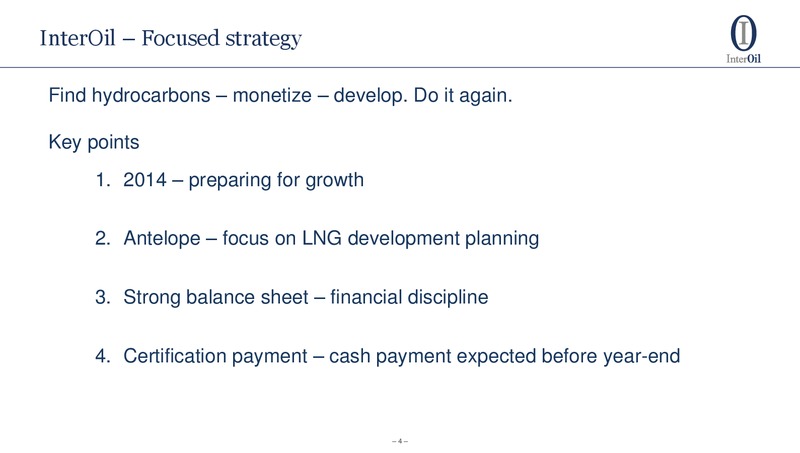 Business Update LNG – Interoil Corporation – slide 2