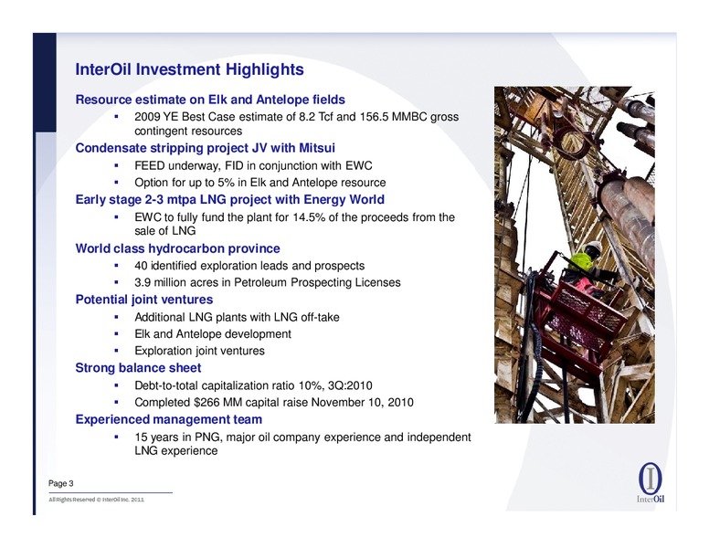 IPAA Oil & Gas Investment Symposia – Interoil Corporation – slide 2