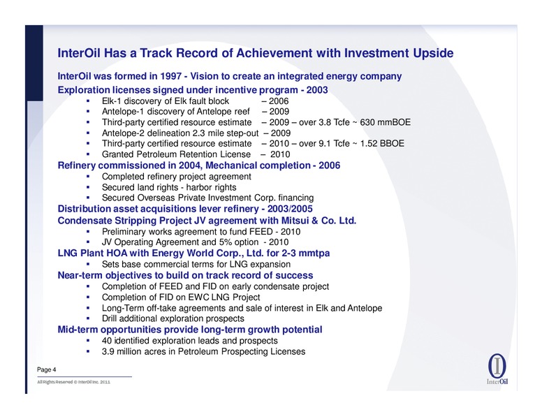 IPAA Oil & Gas Investment Symposia – Interoil Corporation – slide 3