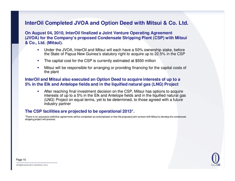 IPAA Oil & Gas Investment Symposia – Interoil Corporation – slide 9