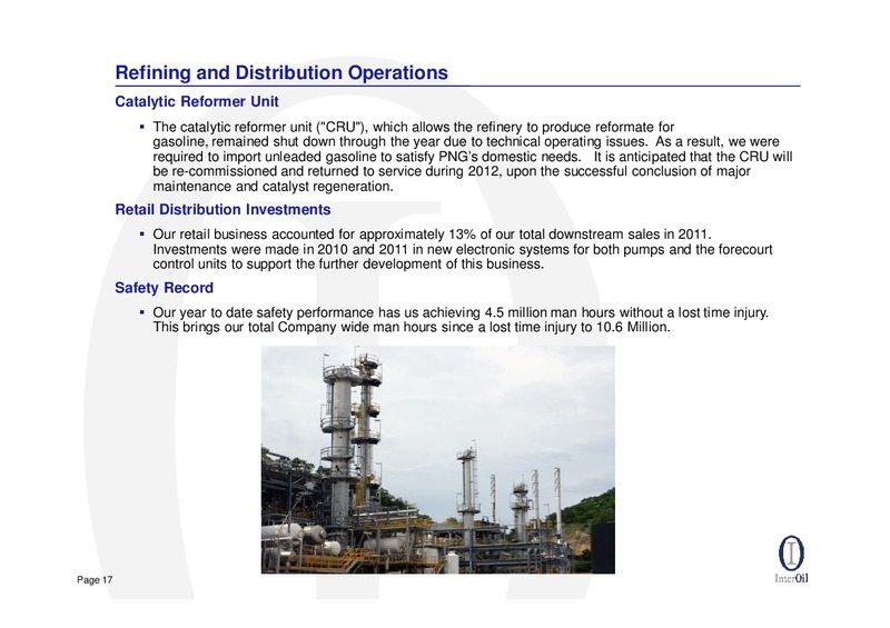 2011 YEAR END RESULTS CONFERENCE CALL – Interoil Corporation – slide 16