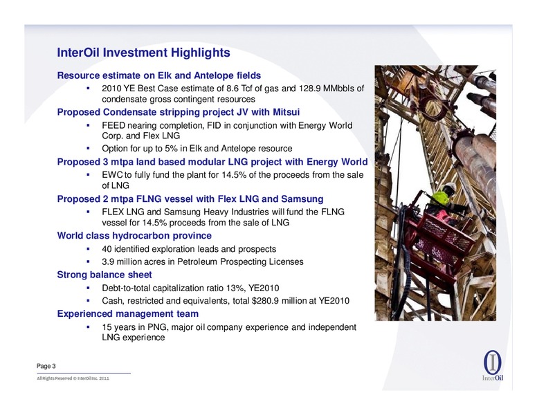 APRIL 2011 IPAA OGIS NEW YORK – Interoil Corporation – slide 2