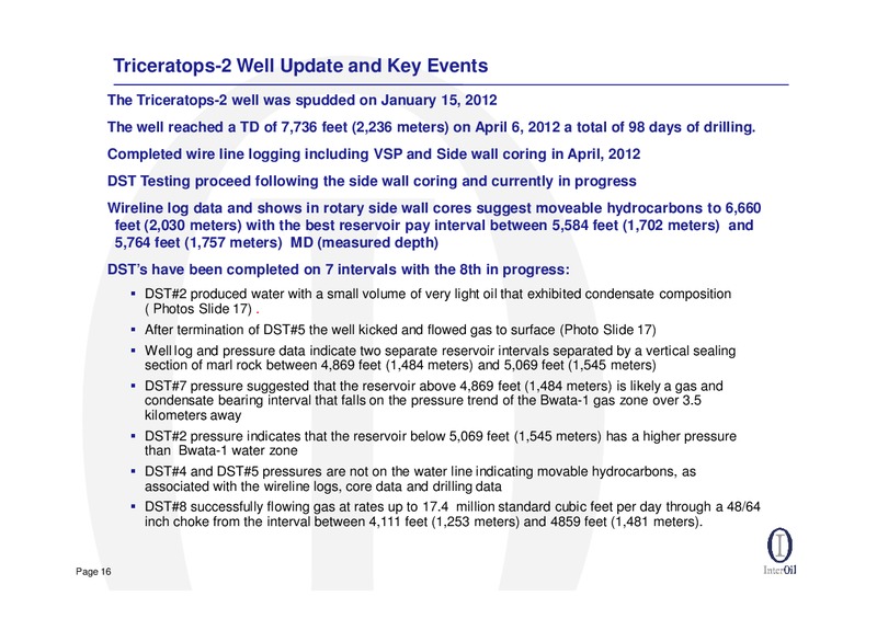 Q1 2012 EARNINGS CALL – Interoil Corporation – slide 15
