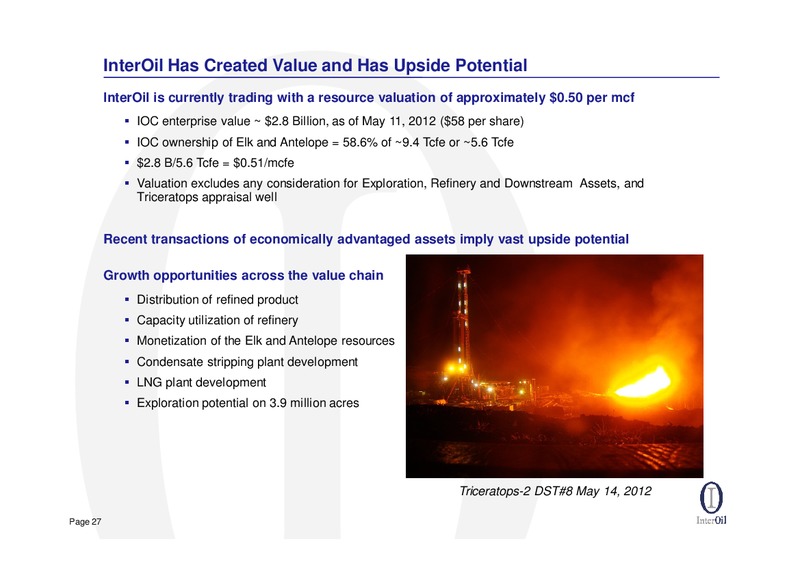 Q1 2012 EARNINGS CALL – Interoil Corporation – slide 26