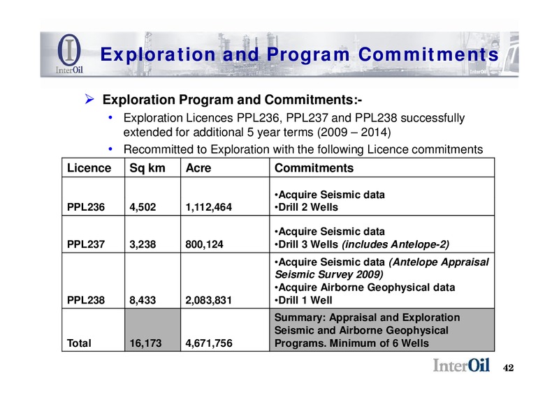 July 2009 Corporate Presentation – Interoil Corporation – slide 41