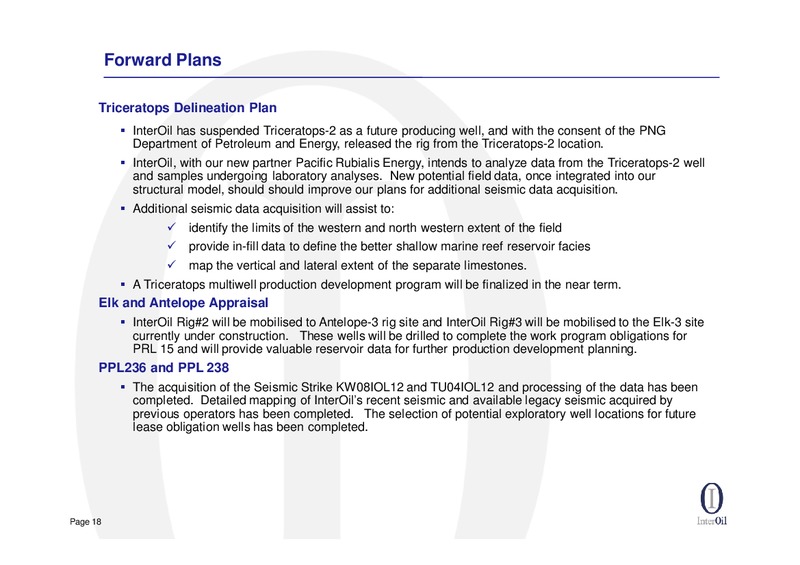 Q2 2012 EARNINGS CALL – Interoil Corporation – slide 17