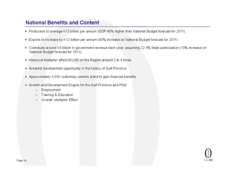 SEPTEMBER 2012 INVESTOR PRESENTATION – Interoil Corporation – slide 17