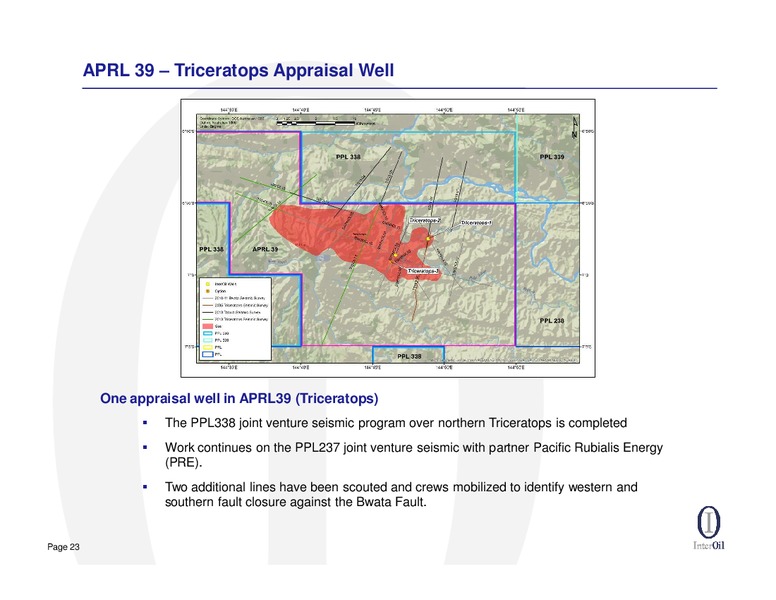 HIRD 2013 QUARTER RESULTS CONFERENCE CALL – Interoil Corporation – slide 22