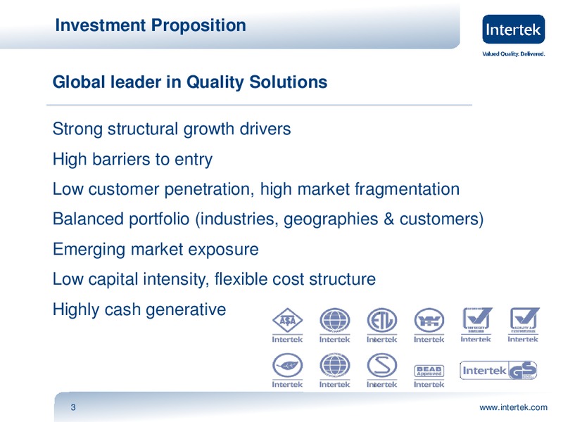 INVESTOR PRESENTATION – Intertek – slide 2