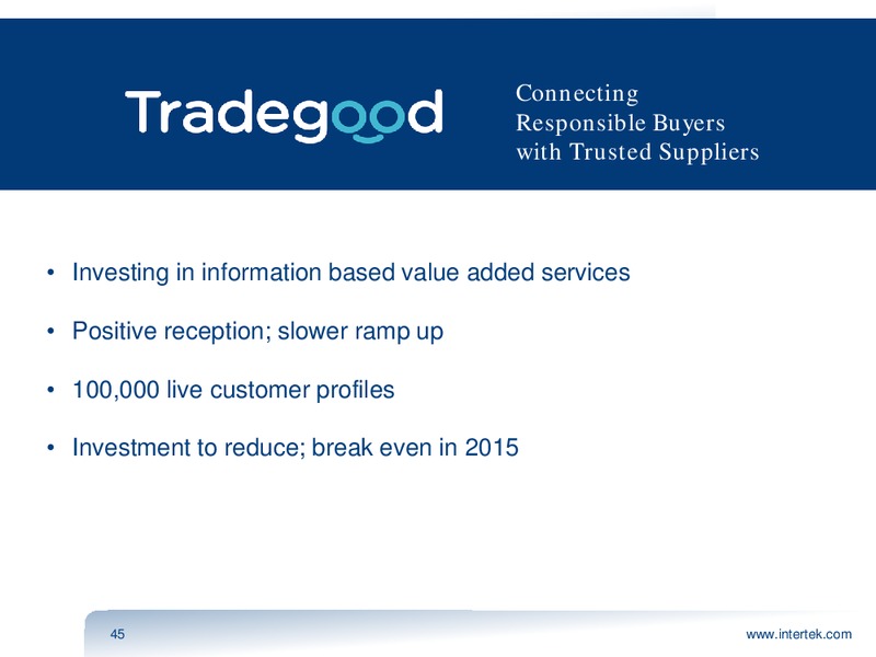 INVESTOR PRESENTATION – Intertek – slide 44