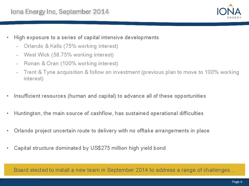 TD Securities Conference – Iona Energy Inc. – slide 3