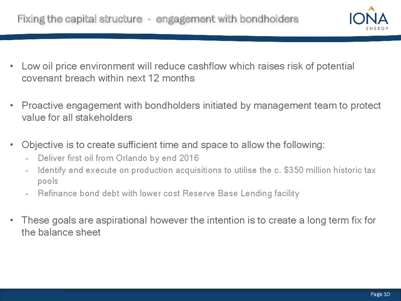 TD Securities Conference – Iona Energy Inc. – slide 9