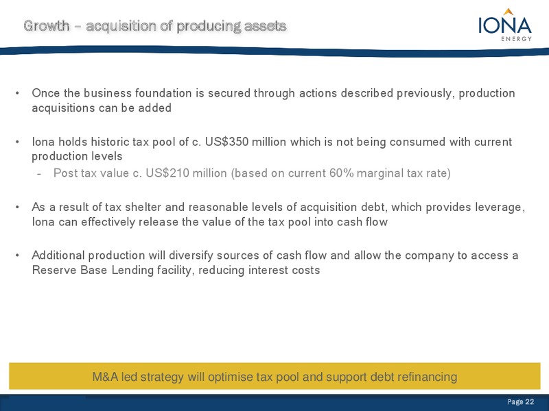 Annual General Meeting – Iona Energy Inc. – slide 20