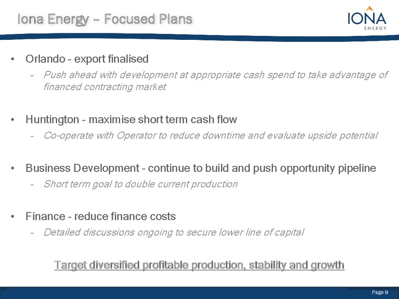 Corporate Presentation – Iona Energy Inc. – slide 8