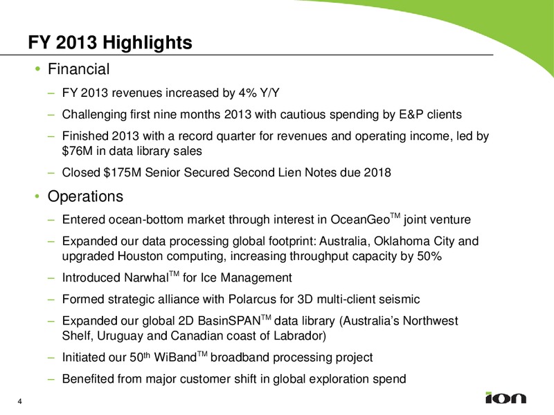 INSTITUTIONAL INVESTOR FORUM – Ion Geophysical Corp – slide 3