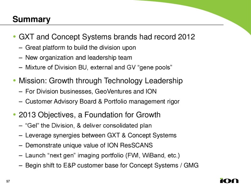 MARCH 2013 ANALYST DAY – Ion Geophysical Corp – slide 96