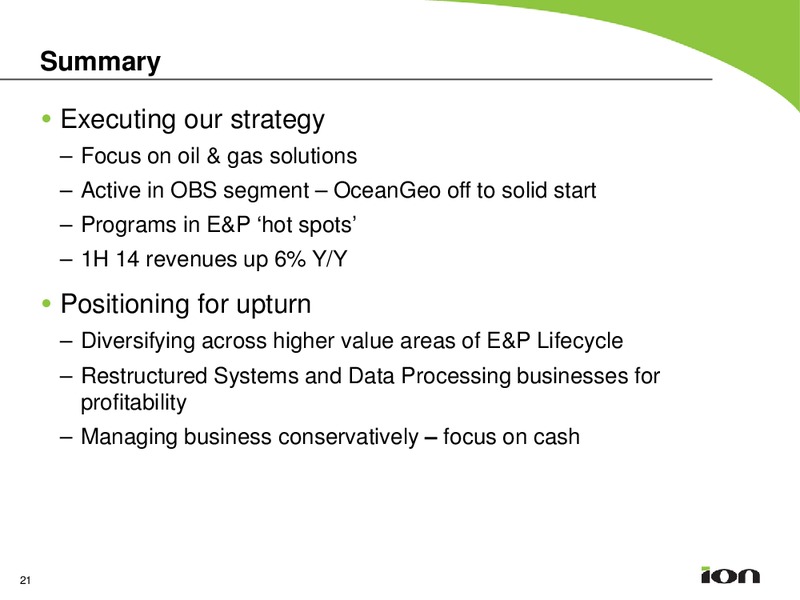 Johnson Rice Energy Conference – Ion Geophysical Corp – slide 20