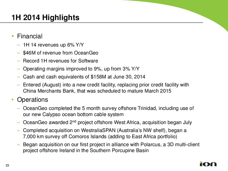 Johnson Rice Energy Conference – Ion Geophysical Corp – slide 22