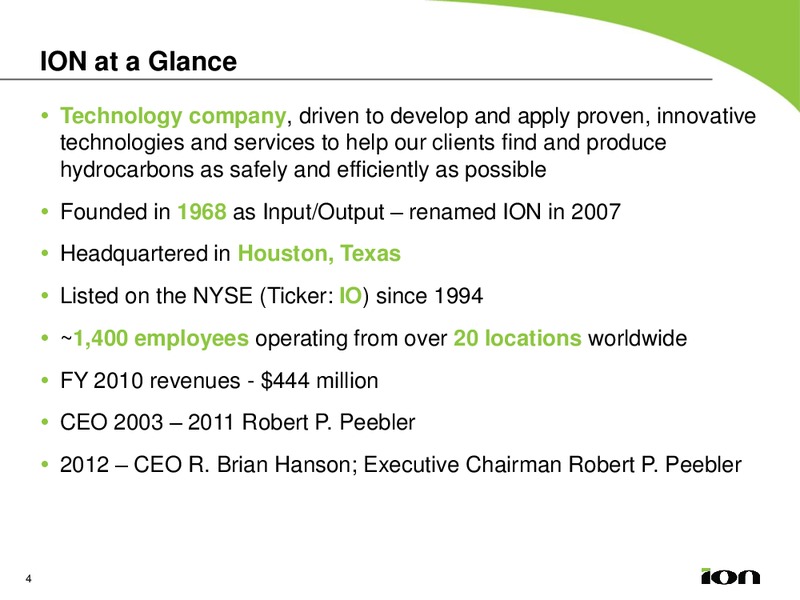 JOHNSON RICE & COMPANY ENERGY CONFERENCE – Ion Geophysical Corp – slide 4