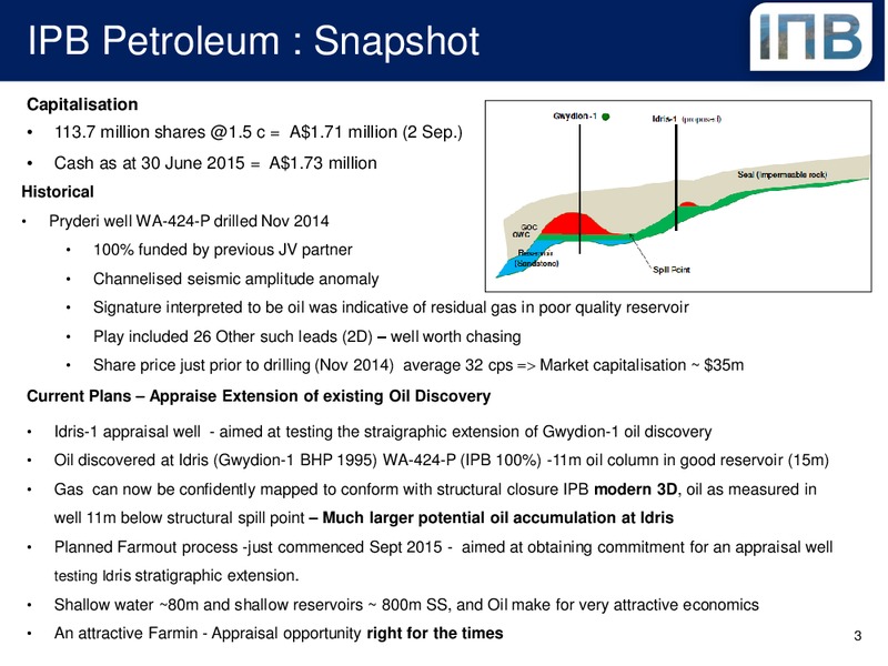 Good Oil Conference – IPB Petroleum – slide 2