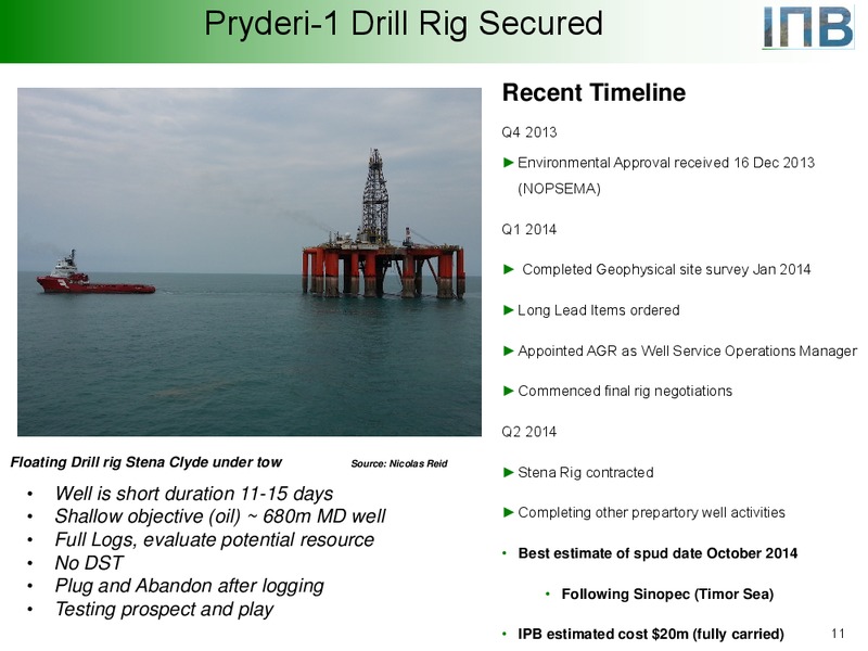 RIU GOOD OIL CONFERENCE – IPB Petroleum – slide 11