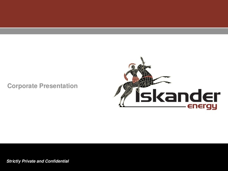 JUNE 2015 CORPORATE PRESENTATION – ISKANDER ENERGY CORP. – slide 1