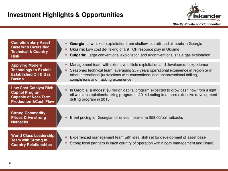 JUNE 2015 CORPORATE PRESENTATION – ISKANDER ENERGY CORP. – slide 4
