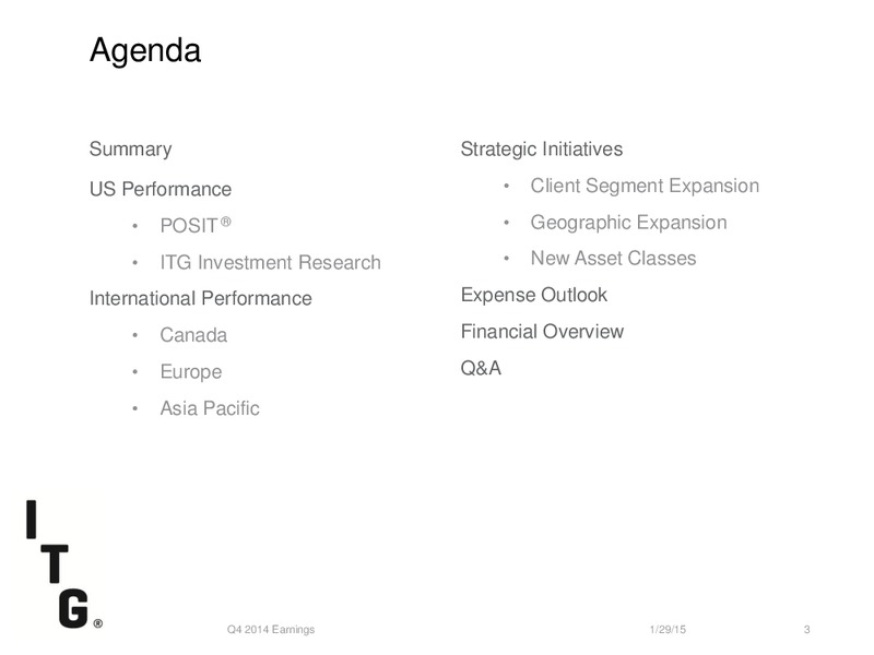 Q4 2014 Earnings Call – Itg – slide 2
