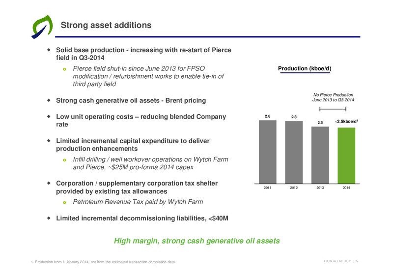 2014 Acquisition of Three UK Producing Oil Fields – Ithaca Energy Inc. – slide 4