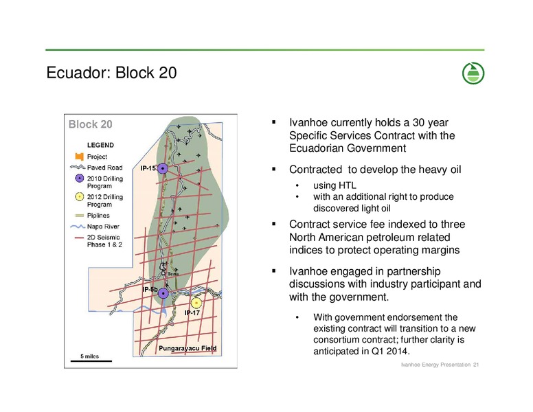 2014 TD SECURITIES LONDON ENERGY CONFERENCE – Ivanhoe Energy, Inc. – slide 20