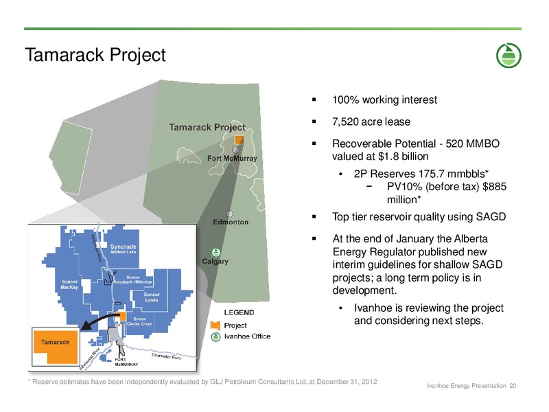 Investor Presentation – Ivanhoe Energy, Inc. – slide 19