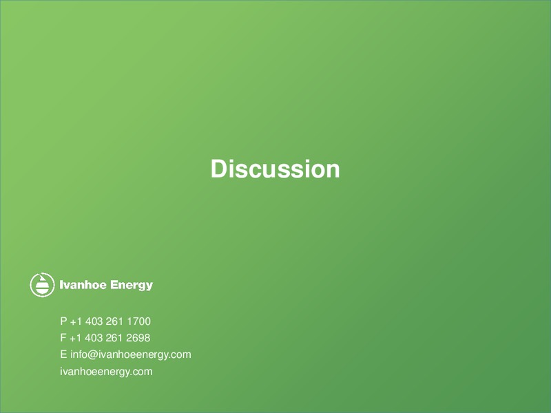 INVESTOR PRESENTATION – Ivanhoe Energy, Inc. – slide 17