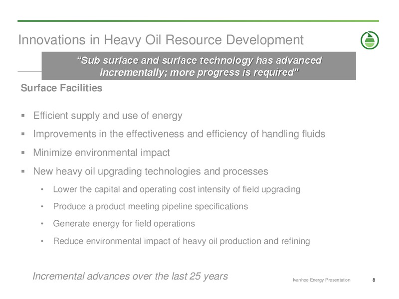 Investor Presentation – Ivanhoe Energy, Inc. – slide 7