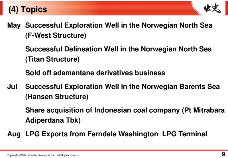 Results for the 1st Quarter FY 2014 – Idemitsu Kosan Co.,Ltd. – slide 11