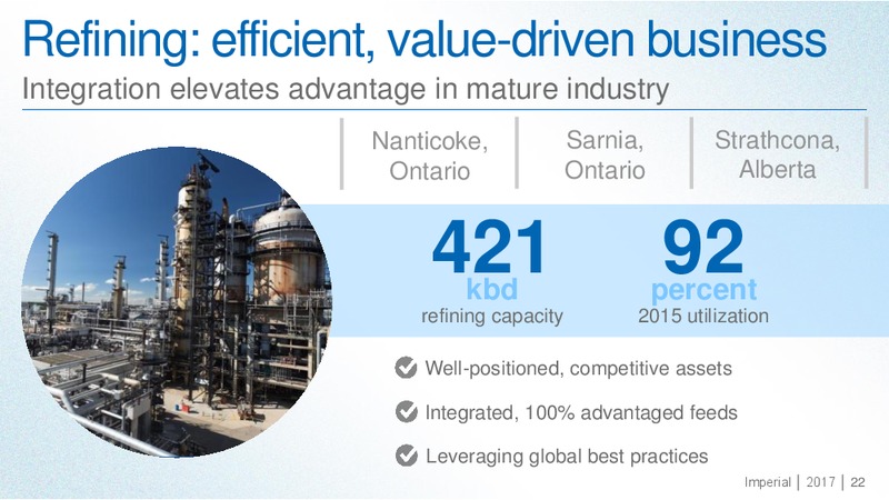 January 2017 Executive Presentation – Imperial Oil Limited – slide 21