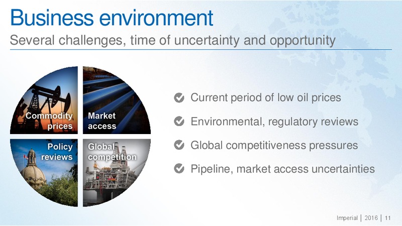 September 2016 Investor Presentation – Imperial Oil Limited – slide 10