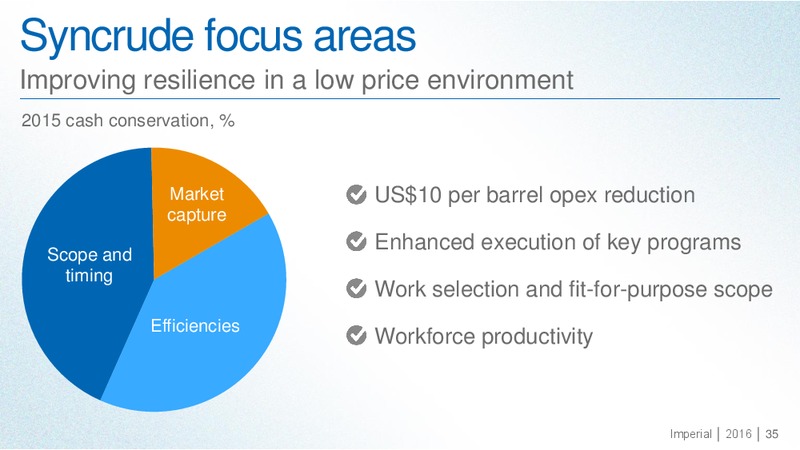 September 2016 Investor Presentation – Imperial Oil Limited – slide 34