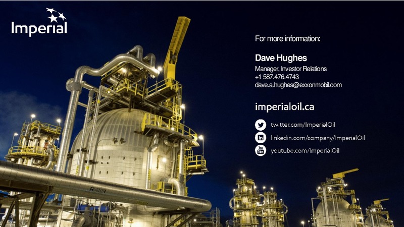 November 2017 Corporate Update Presentation – Imperial Oil Limited – slide 32